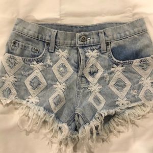 Carmar denim shorts with stitching detail